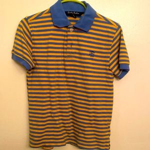 Brooks Brothers Striped Polo Short Sleeve Kids XS Boys Youth yellow and blue